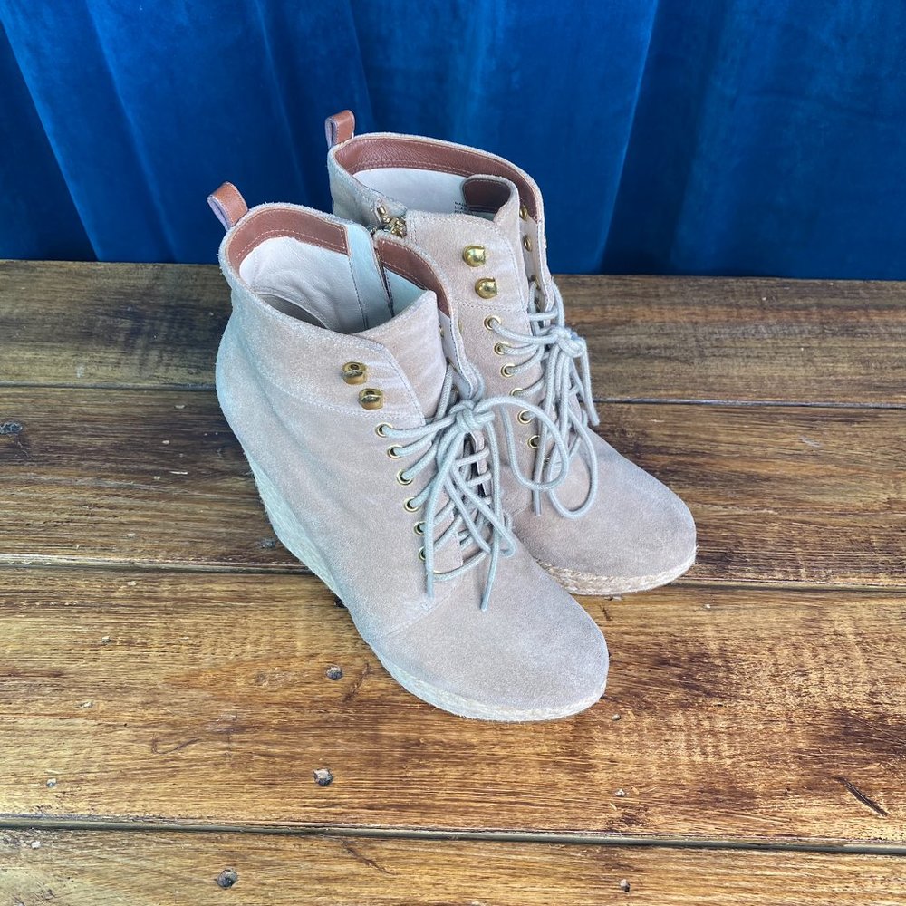 Michael by Michael Kors Jada Suede Wedge Bootie Size 7.5 - Picture 3 of 11
